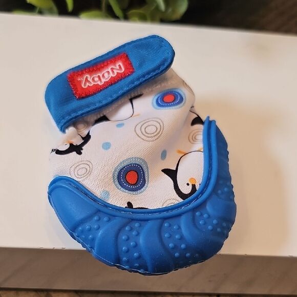 Blue Teething Mitten for Baby - Picture 1 of 4